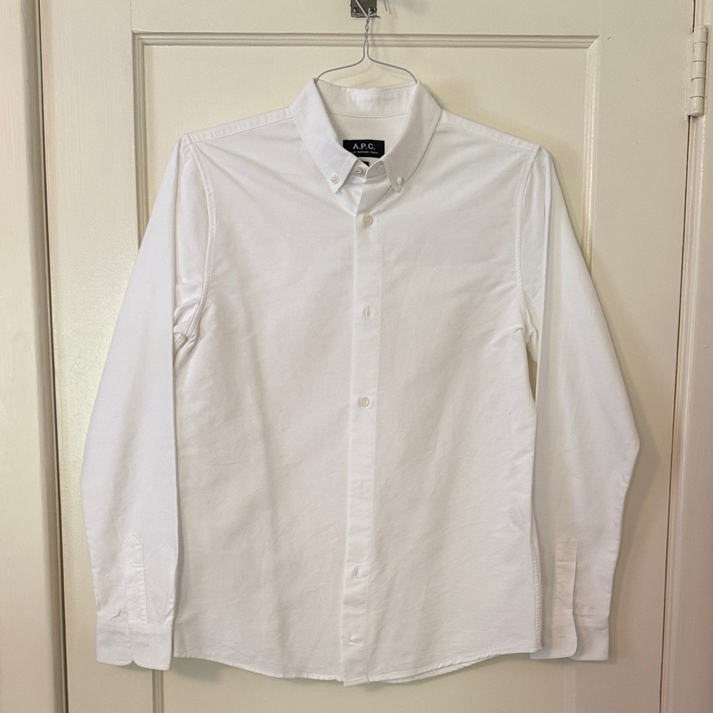 A.P.C. Men's Classic White Button Down Shirt